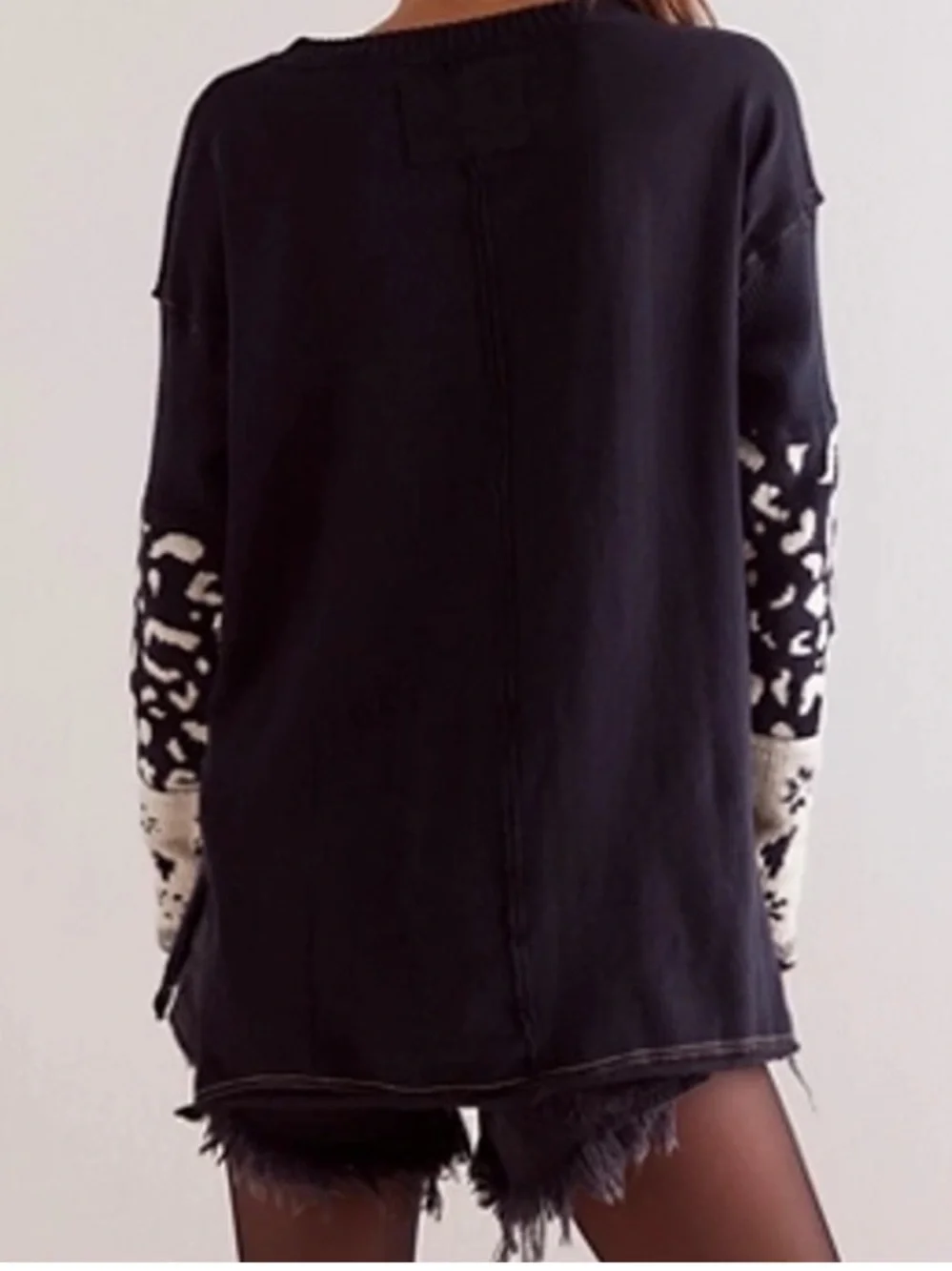 FREE PEOPLE We The Free Tiger Style Cuff Tee Oversized Animal Print Size XS